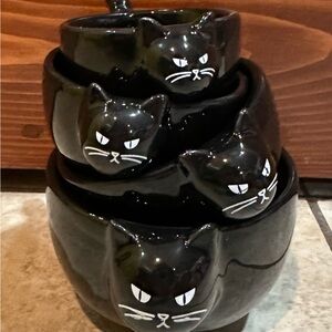Black Cat Ceramic Measuring Cups